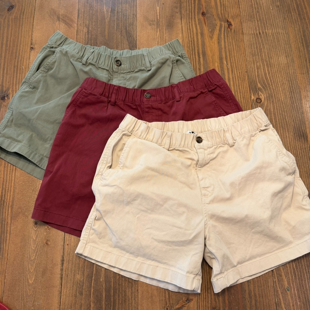 Bear Bottom Men Stretch Shorts 5.5" Large Elastic Golf Spring Vacation LOT OF 3